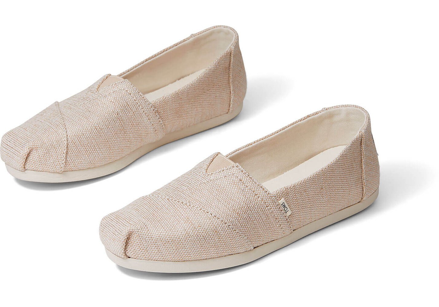 Toms Alpargata Metallic Woven Espadrille Beige - Womens - 04591-MKWL